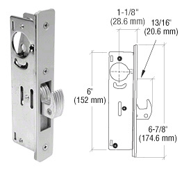 CRL 1-1/8" Backset Narrow Stile Hook Throw Deadlock