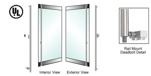 CRL-Blumcraft® Brushed Stainless Left Hand Swing Rail Mount Keyed Access 'F' Bottom Secured Deadbolt Exterior Handle