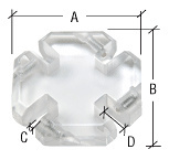 CRL Clear Acrylic 4-Way Heavy Glass Connector for 1/2" Glass