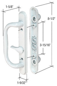 CRL White Diecast 8-1/2" Mortise - Style Handle 3-15/16" Screw Holes