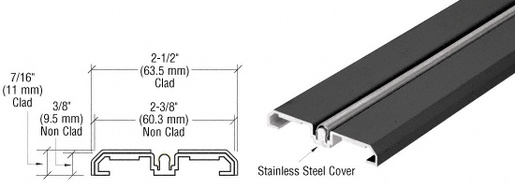 CRL Black Powder Coat Sliding Door Bottom Rolling Track