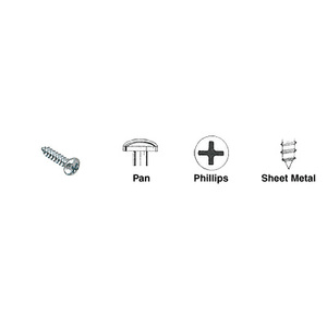 CRL Brite Zinc 4 x 1/2" Pan Head Phillips Sheet Metal Screws