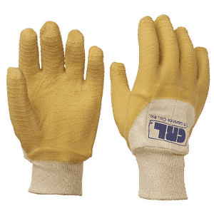 CRL Regular Knit Wrist Wrinkle Finish Natural Rubber Palm Gloves