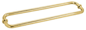 CRL Polished Brass 18" BM Series Back-to-Back Tubular Towel Bars with Metal Washers
