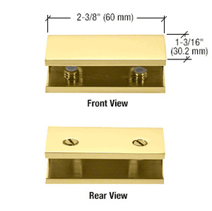 CRL Polished Brass No-Drill Clamp for 1/2" Glass