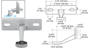 CRL Brushed Stainless Regular Duty Spider Fitting Single Arm Fin Mount Frame