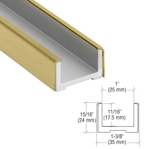 CRL-Blumcraft® Satin Brass Wet Glaze U-Channel for 3/4" (19 mm) Glass 120"