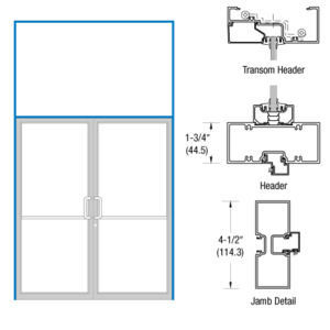 CRL-U.S. Aluminum Custom Sized Bronze Black Anodized Series 450 Tubular Offset Pivot Transom Frame Complete (2FT)