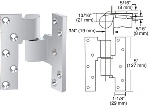 Rixson® Polished Chrome Right Hand 3/4" Offset Intermediate Pivot