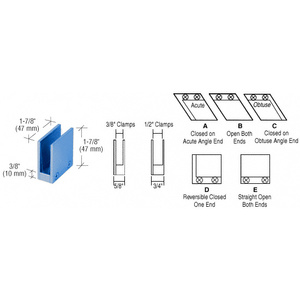 CRL Painted 3/8" 90 Degree Straight Open Center Clamps Type 'E' Stair and Walkway Railings