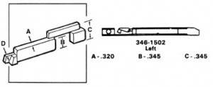 CRL Left Hand Nylon Slide Bolt - .320" Width; .345" Height - 20/Pk