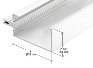 CRL-U.S. Aluminum White KYNAR® Paint Open Back Horizontal Mullion, 24'-2"