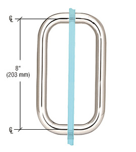 CRL Polished Nickel 8" Back-to-Back Solid 3/4" Diameter Pull Handles Without Metal Washers