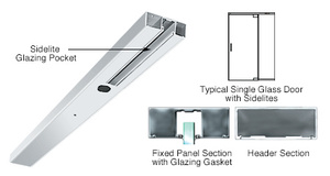 CRL Polished Stainless Custom Length 4-1/2" One Pocket Single Sided Door Header