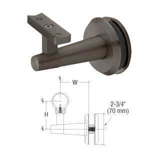 CRL-Blumcraft® Pacific Series Dark Bronze Anodized Aluminum Glass Mounted Hand Rail Bracket