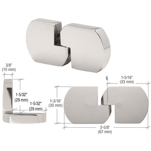 CRL Satin Nickel UV Bond Curved Left Handed Glass-to-Glass Hinge