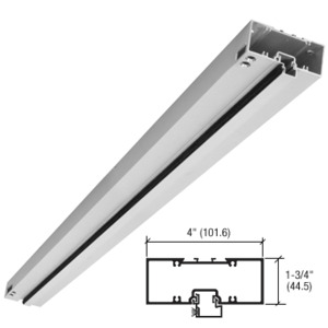 CRL-U.S. Aluminum 400 Series 1-3/4" x 4" Single Acting Double Door Header, Prepped for Offset Pivots With 3-Point Locks, Clear Anodized- 72"