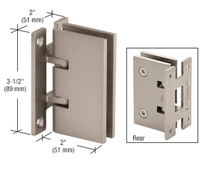 CRL Brushed Nickel Concord 037 Series Wall Mount 'H' Back Plate Hinge