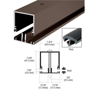 CRL-U.S. Aluminum Deep Division Bar with Vinyl, Dark Bronze Anodized- 12'