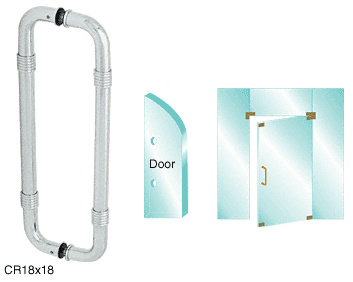 CRL Polished Stainless 18" Glass Mounted Ring Style Pull Handle