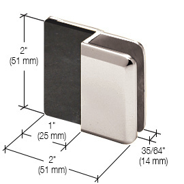 CRL Polished Chrome Beveled Door Stop for 1/2" Glass