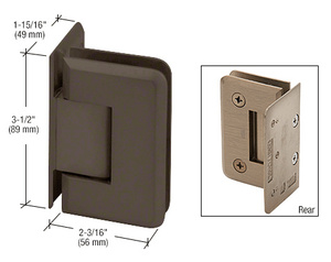 CRL Oil Rubbed Bronze Pinnacle 044 Series Wall Mount Offset Back Plate Hinge