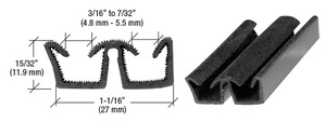 CRL 96" Flexible Flocked Rubber Glass Run Channel for Universal Applications