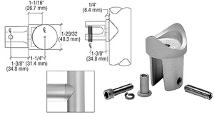 CRL Satin Anodized ACRS Straight Tee Adaptor