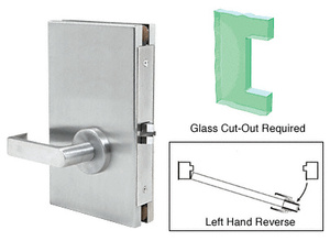 CRL Satin Anodized 6" x 10" LHR Center Lock With Deadlatch in Passage Lock Function