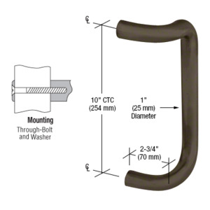 CRL Dark Bronze Anodized 10" Single Offset Door Pull