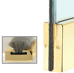 CRL Polished Brass Weatherstrip Kit with Clear Polycarbonate Channel for 2" Square Low Profile Rail