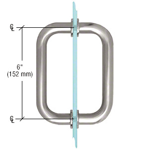 CRL Satin Chrome 6" BM Series Tubular Back-to-Back Pull Handle