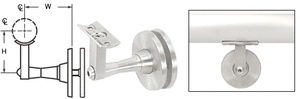 CRL Satin Anodized Aluminum Manhattan Series Glass Mounted Hand Rail Bracket