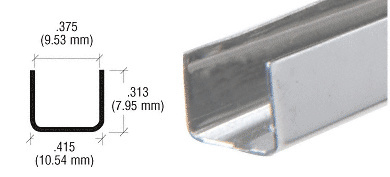 CRL Stainless Steel 3/8" U-Channel