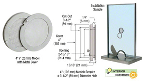 CRL Satin Anodized 4" Metal Cover Speak-Thru