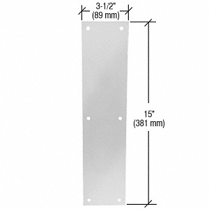 CRL Clear Anodized Push Plate 3-1/2" x 15"