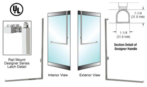 CRL-Blumcraft® Polished Stainless Right Hand Reverse Rail Mount Keyed Access "D" Exterior, "D" Shape Top Securing Panic Handle