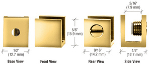 CRL Brass Set Screw Clamp for 3/16" to 1/4" Glass - 10/Pk