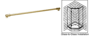 CRL Polished Brass 39" Sleeve-Over Glass-To-Glass Support Bar for 3/8" to 1/2" Thick Glass