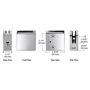 CRL 316 Polished Stainless Z-Series Flat Surface Mount Square Type Glass Clamps for 3/4" Glass