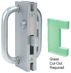 CRL Satin Anodized 4" x 10" Non-Handed Center Lock With Deadthrow Latch