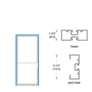 CRL-U.S. Aluminum 1-3/4" x 4-1/2" Up and Over Butt Hung Non Impact Frame for 36" x 84" Door Opening MS Lock Right Hand Swing Bronze Black Anodized