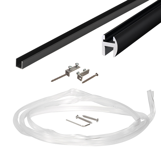 CRL Black Deluxe Shower Door Header Kit - 95