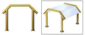 CRL Polished Brass Elegant 130 Series 2" Tubing Glass On Slant and Top Only Sneeze Guard