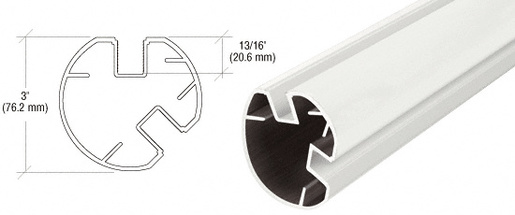 CRL Sky White AWS 3" Diameter Round 135 Degree Post Only - 36"