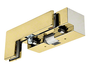 CRL Polished Brass LH Sidelite Mount Transom Patch Fitting With PK/ESK Electric Strike