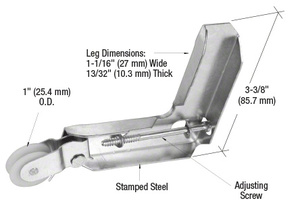 CRL 1" Nylon Sliding Screen Door Corner Roller Assembly for Metal Industry