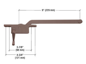 CRL Bronze 9" Left Hand Square Series Casement Window Operator