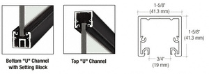 CRL Matte Black 120" U-Channel with Roll-In Top Load Gasket