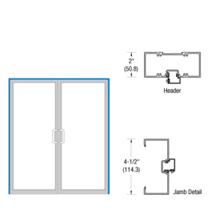 CRL-U.S. Aluminum White KYNAR® Paint Open Back Up and Over Door Frame for Pair of Doors with Offset Pivots, Panics and Using Surface Closers